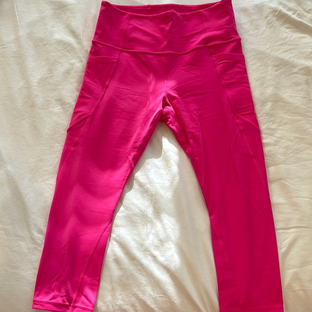 Athleta Crop Leggings Hot Pink